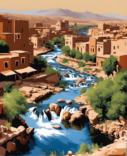 Morocco Collection PD (5) - Dadès River - Van-Go Paint-By-Number Kit