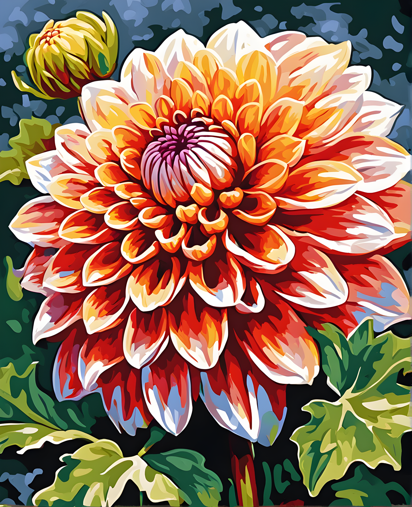 Flowers Collection OD (56) - Dahlia - Van-Go Paint-By-Number Kit