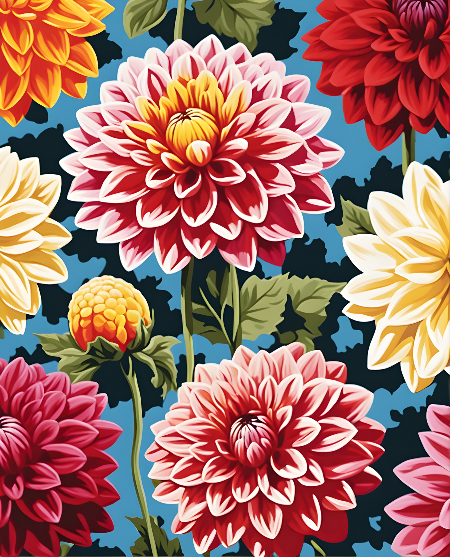 Flowers Collection OD (55) - Dahlia - Van-Go Paint-By-Number Kit