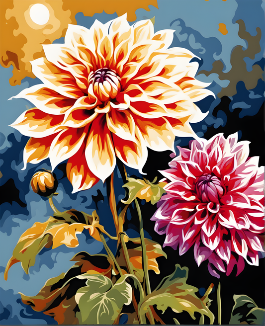 Flowers Collection OD (53) - Dahlia - Van-Go Paint-By-Number Kit