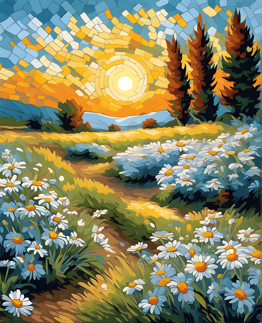 Daisies Field at Sunrise - Van-Go Paint-By-Number Kit