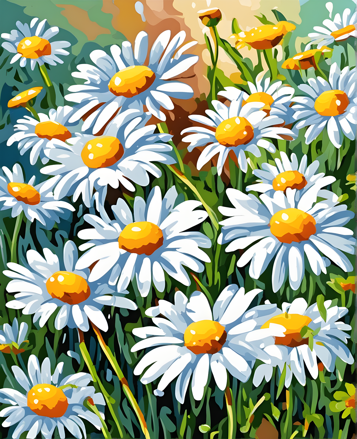 Flowers Collection OD (62) - Daisies - Van-Go Paint-By-Number Kit