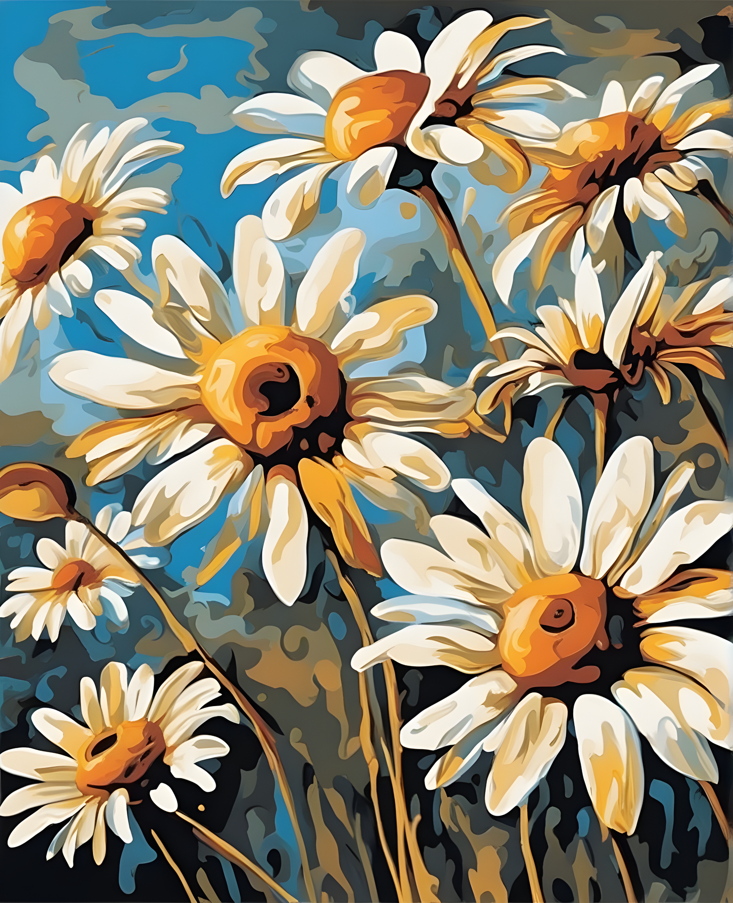 Flowers Collection OD (60) - Daisies - Van-Go Paint-By-Number Kit
