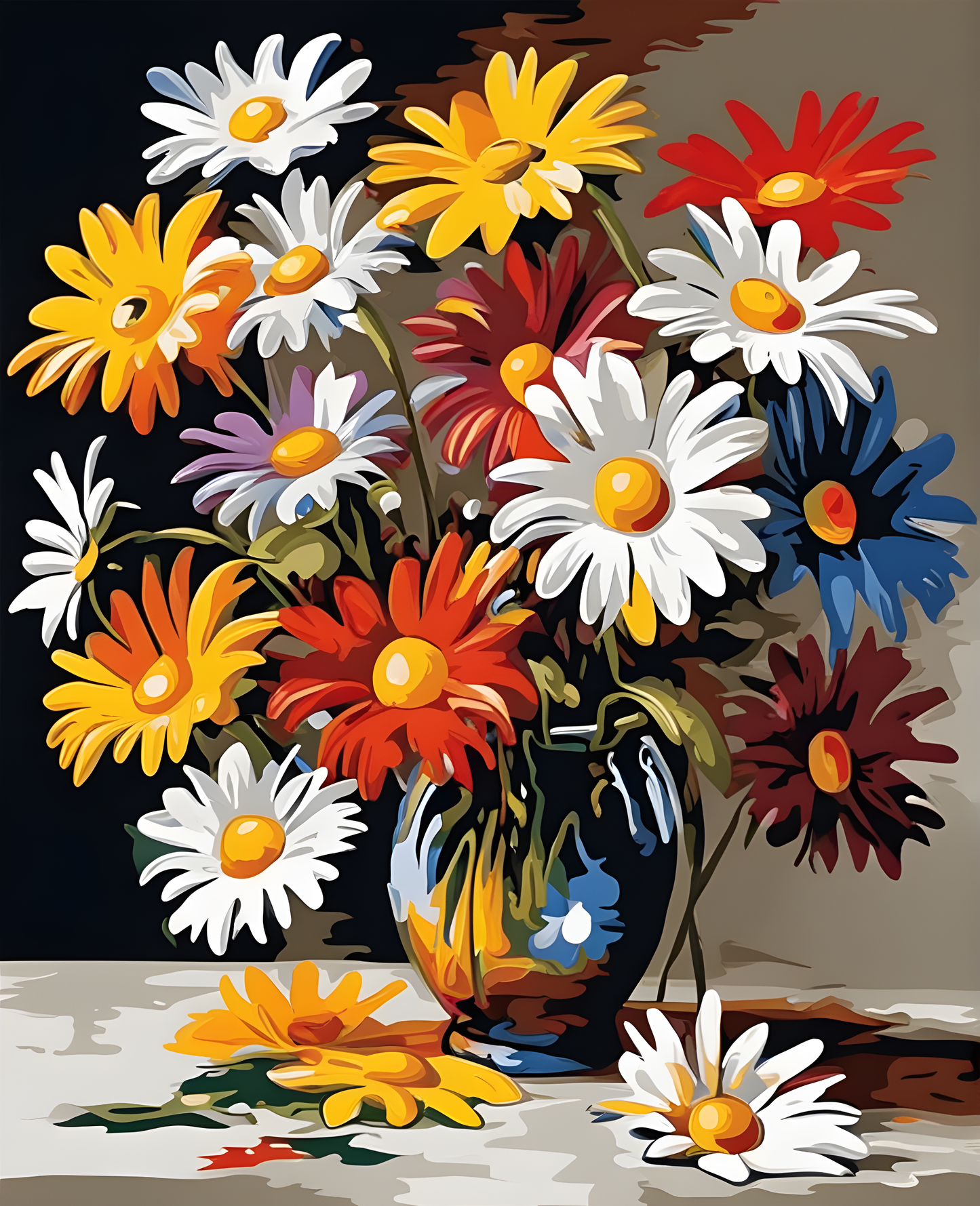 Flowers Collection OD (58) - Daisies - Van-Go Paint-By-Number Kit