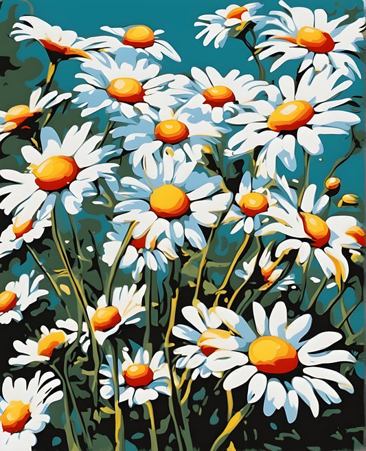 Flowers Collection OD (59) - Daisies - Van-Go Paint-By-Number Kit