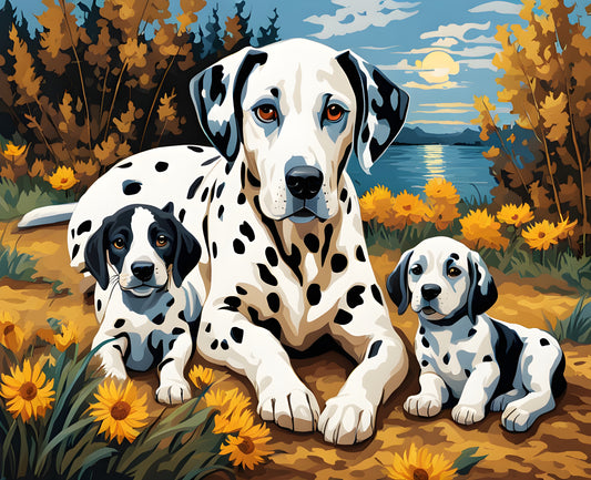 Dalmatian dog with puppies PD (3) - Van-Go Paint-By-Number Kit