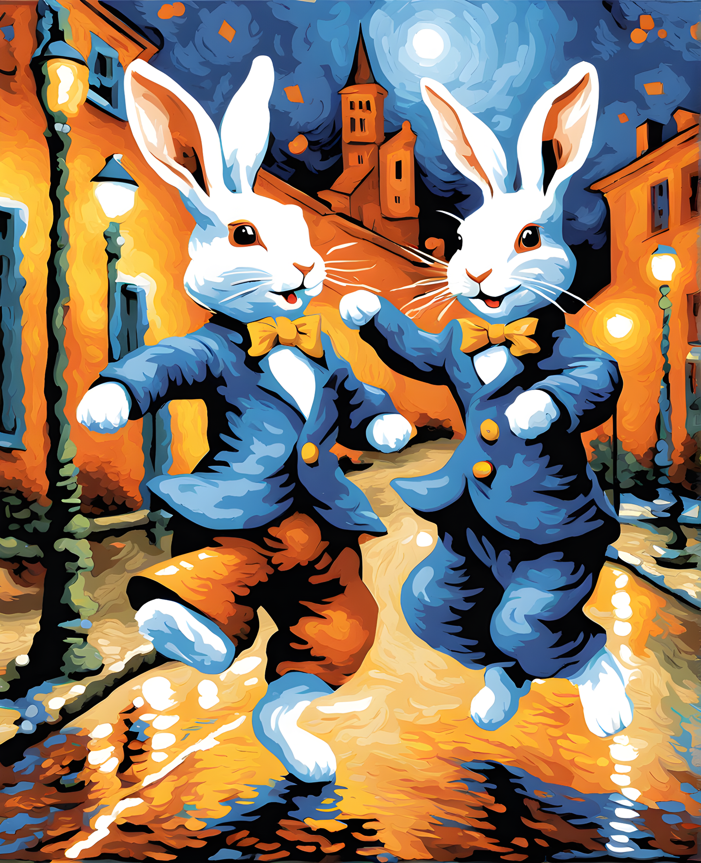 Dancing Rabbits (1) - Van-Go Paint-By-Number Kit