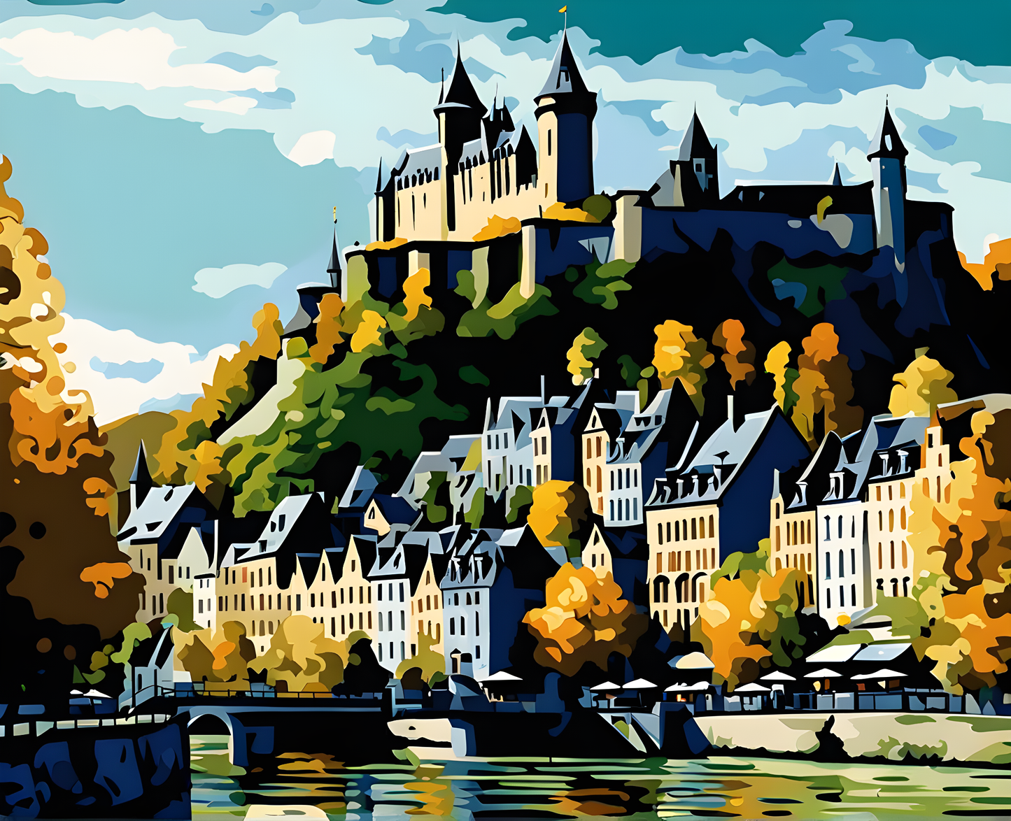 Castles OD - Dinant Citadel, Belgium (91) - Van-Go Paint-By-Number Kit