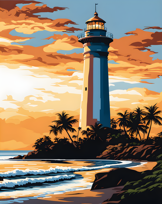 Sri Lanka Collection PD (30) - Dondra Lighthouse -  Van-Go Paint-By-Number Kit