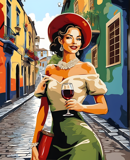 Drinking Wine at the Old Street PD - Van-Go Paint-By-Number Kit