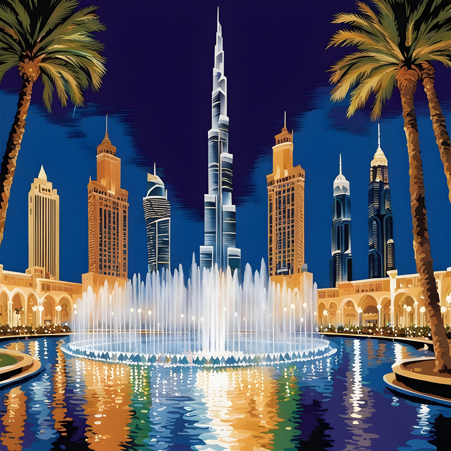 Dubai Fountain (1) - Van-Go Paint-By-Number Kit