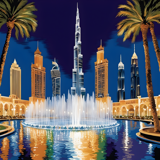 Dubai Fountain (1) - Van-Go Paint-By-Number Kit