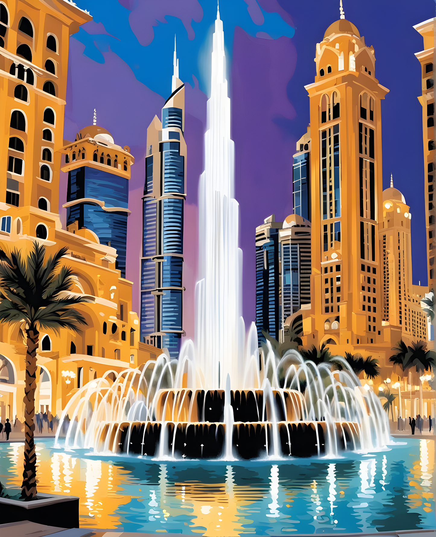 Dubai Fountain (2) - Van-Go Paint-By-Number Kit