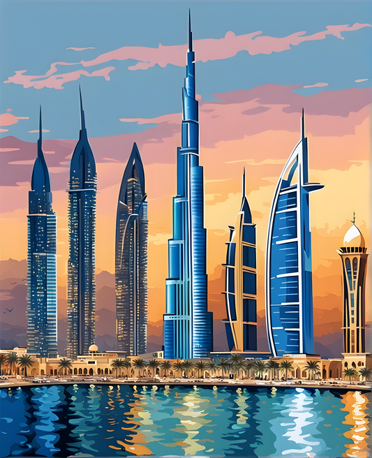 Dubai Skyline - Van-Go Paint-By-Number Kit