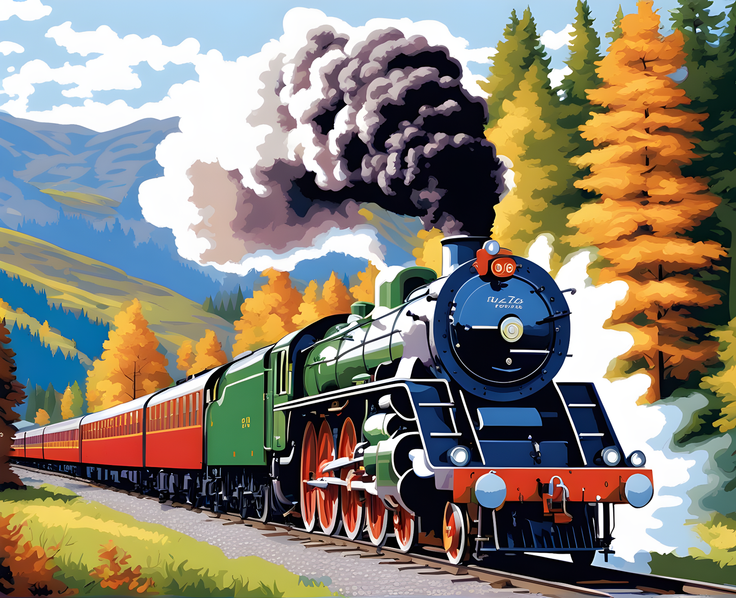 Train Collection PD (16) - Van-Go Paint-By-Number Kit