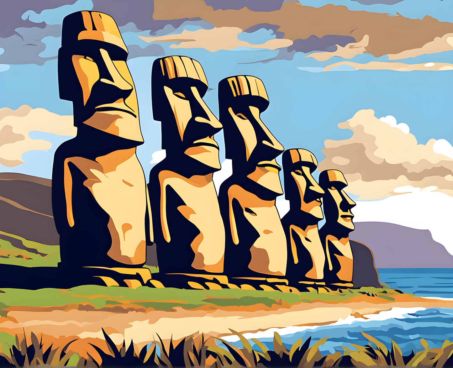 Amazing Places OD (46) - Easter Island, Chile - Van-Go Paint-By-Number Kit