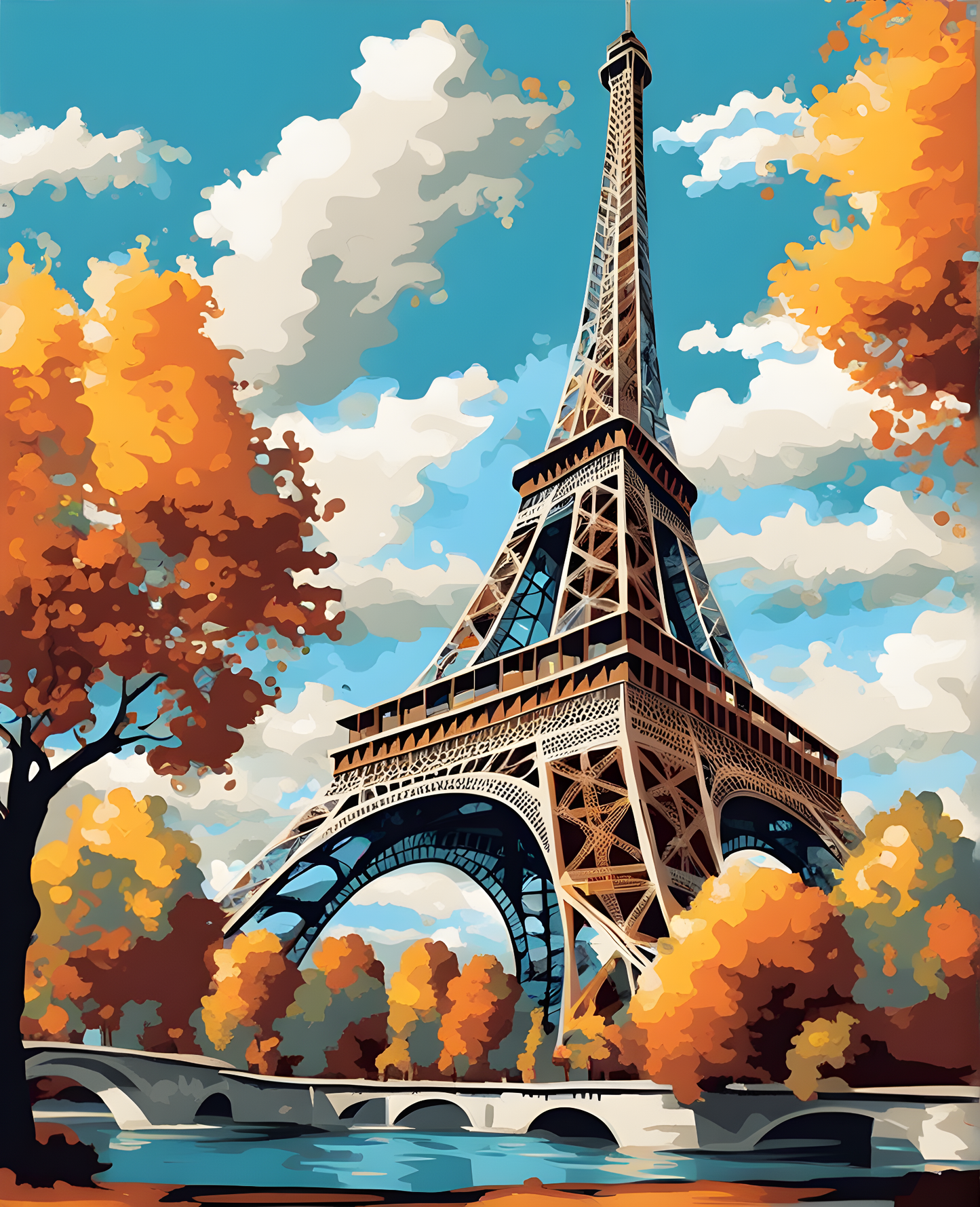 Eiffel Tower, Paris (2) - Van-Go Paint-By-Number Kit
