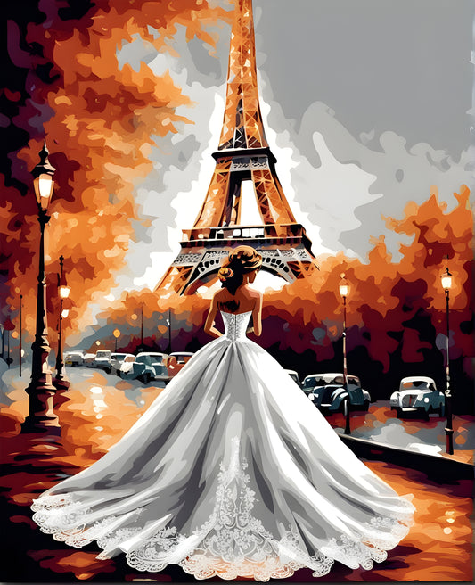 Eiffel Tower in a Wedding Dress (1) - Van-Go Paint-By-Number Kit
