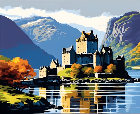 Castles OD - Eilean Donan Castle, Scotland (57) - Van-Go Paint-By-Number Kit