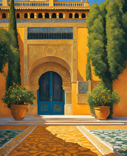 Entrance to the Hall of Ambassadors, Alcazar at Seville - Van-Go Paint-By-Number Kit