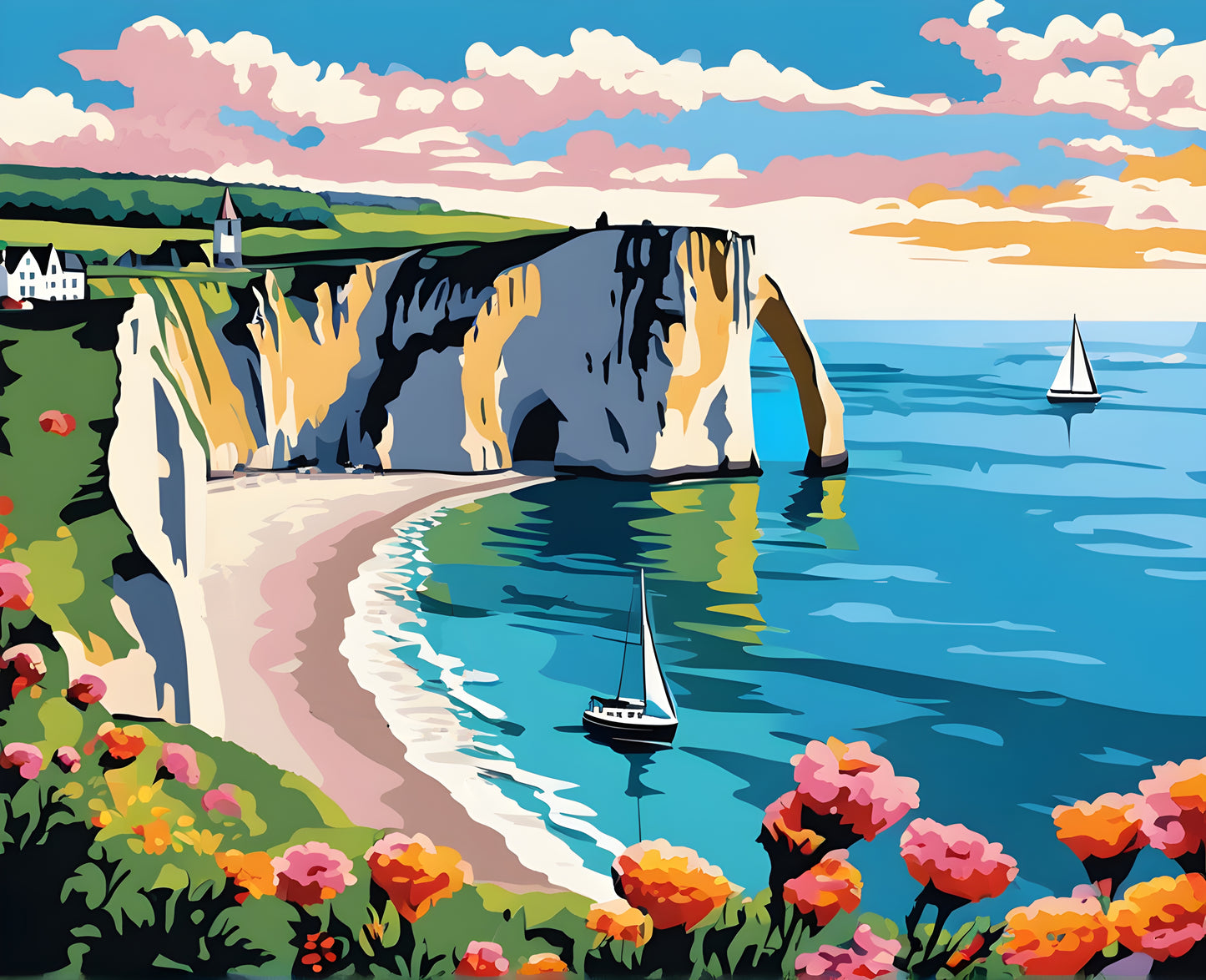 Amazing Places OD (52) - Etretat cliffs, France - Van-Go Paint-By-Number Kit