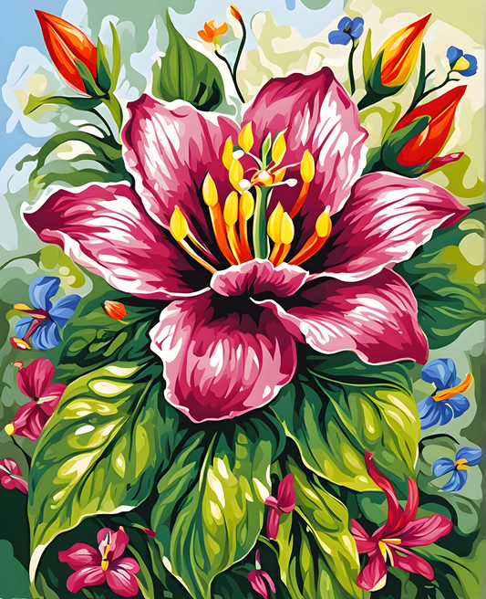 Flowers Collection OD (64) - Exotic Flower - Van-Go Paint-By-Number Kit