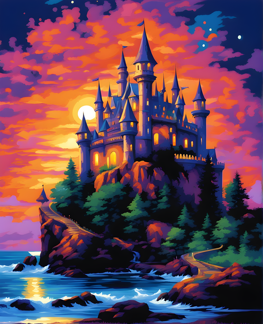 Fantasy night castle (2) - Van-Go Paint-By-Number Kit