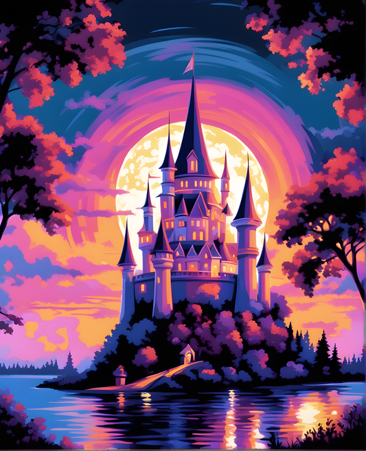 Fantasy night castle - Van-Go Paint-By-Number Kit