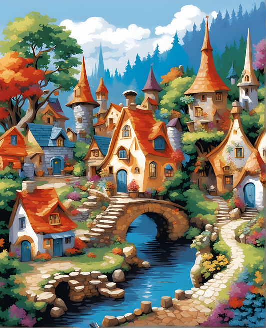 Fantasy Village Collection PD (16) - Van-Go Paint-By-Number Kit