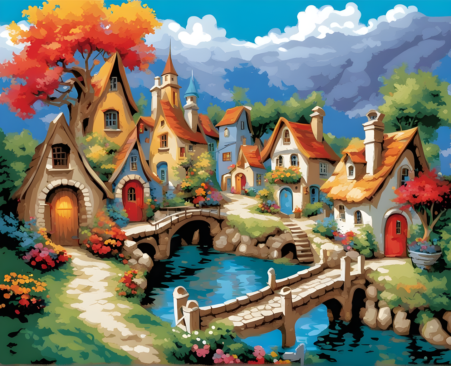 Fantasy Village Collection PD (15) - Van-Go Paint-By-Number Kit