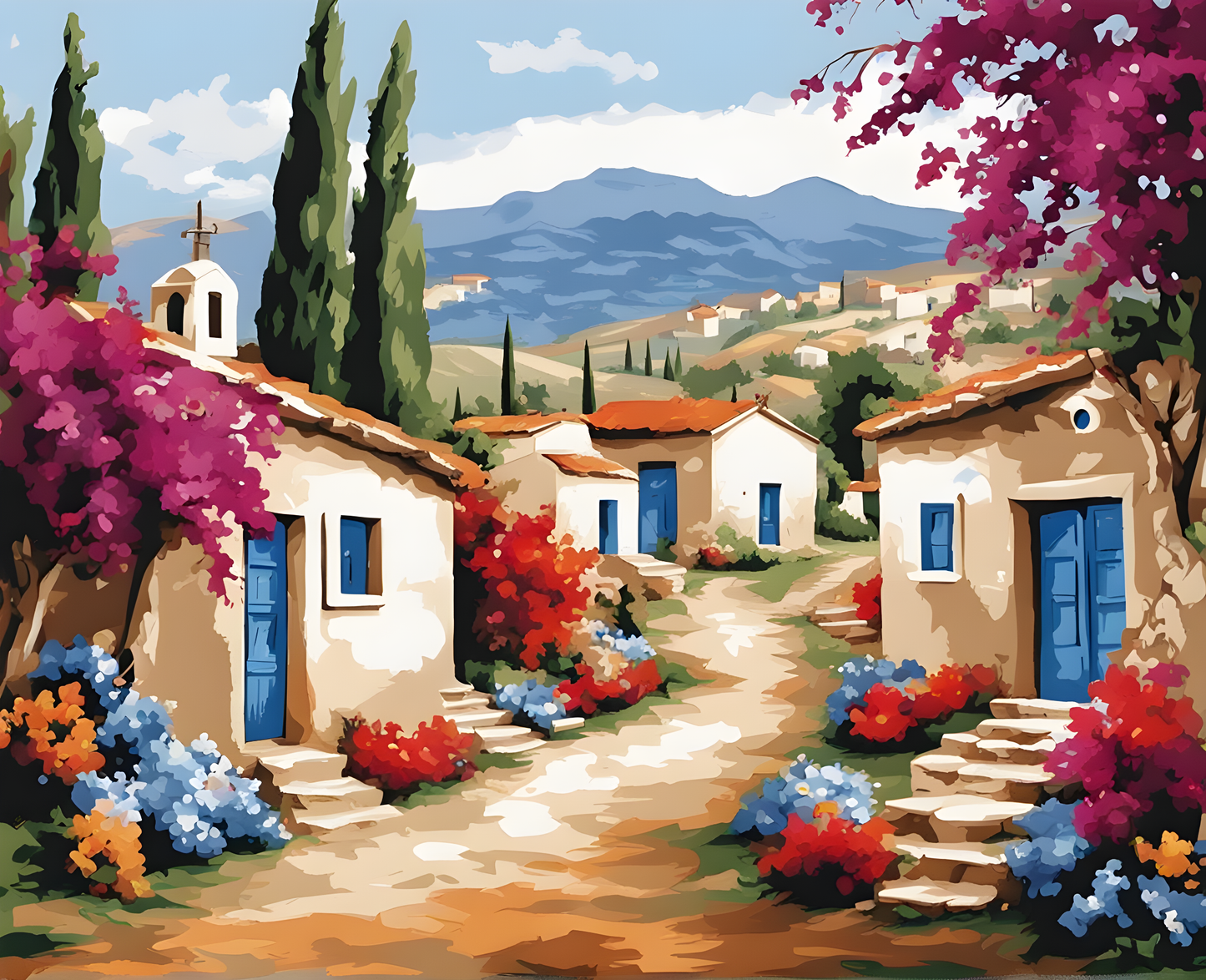 Farsala Village Farm, Greece (PD) - Van-Go Paint-By-Number Kit