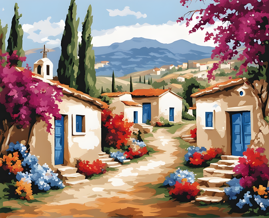 Farsala Village Farm, Greece (PD) - Van-Go Paint-By-Number Kit