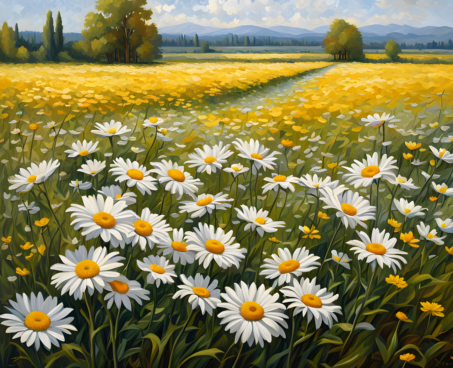 Field of Daisies PD (1) - Van-Go Paint-By-Number Kit