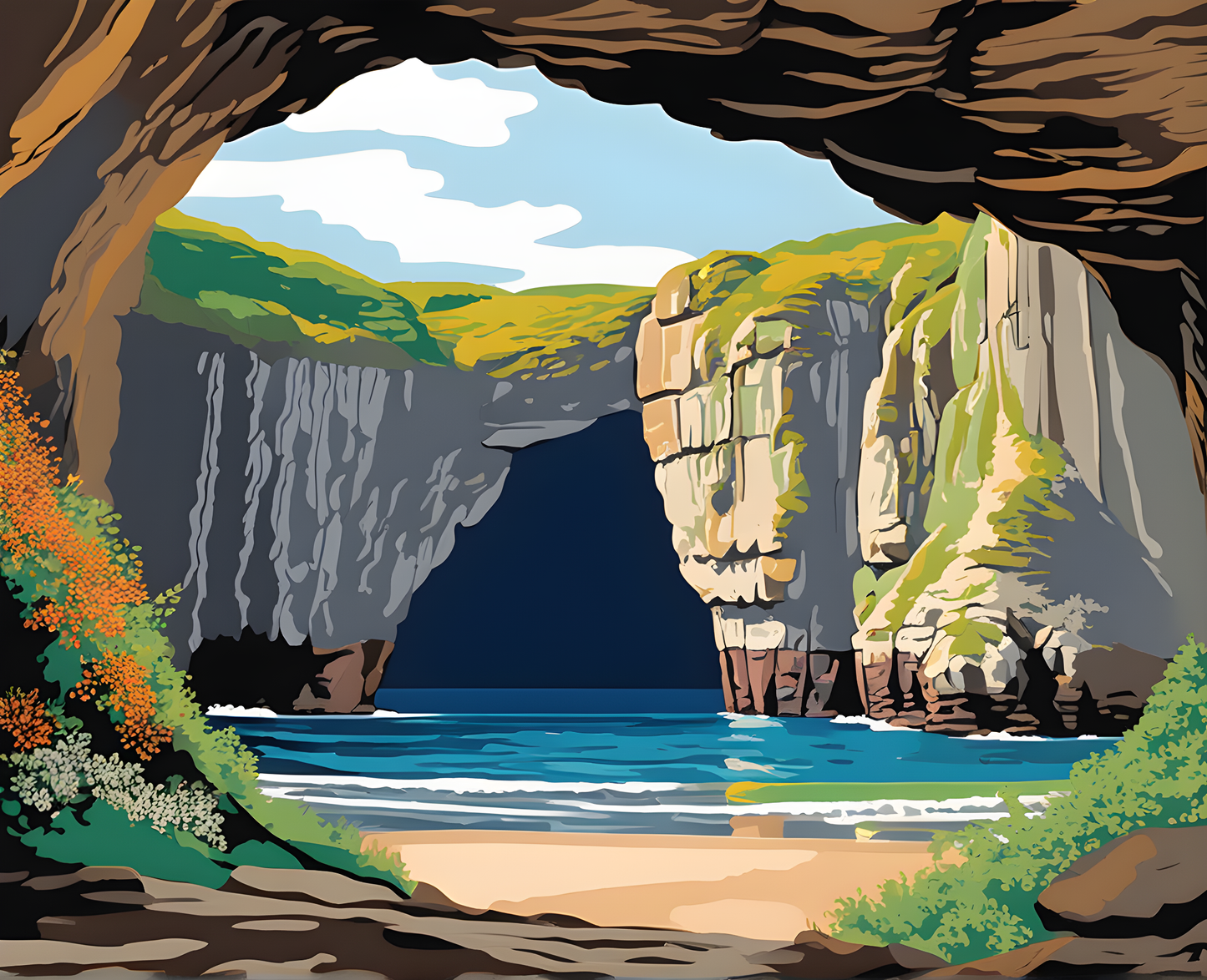 Amazing Places OD (395) - Fingal’s Cave, Scotland - Van-Go Paint-By-Number Kit