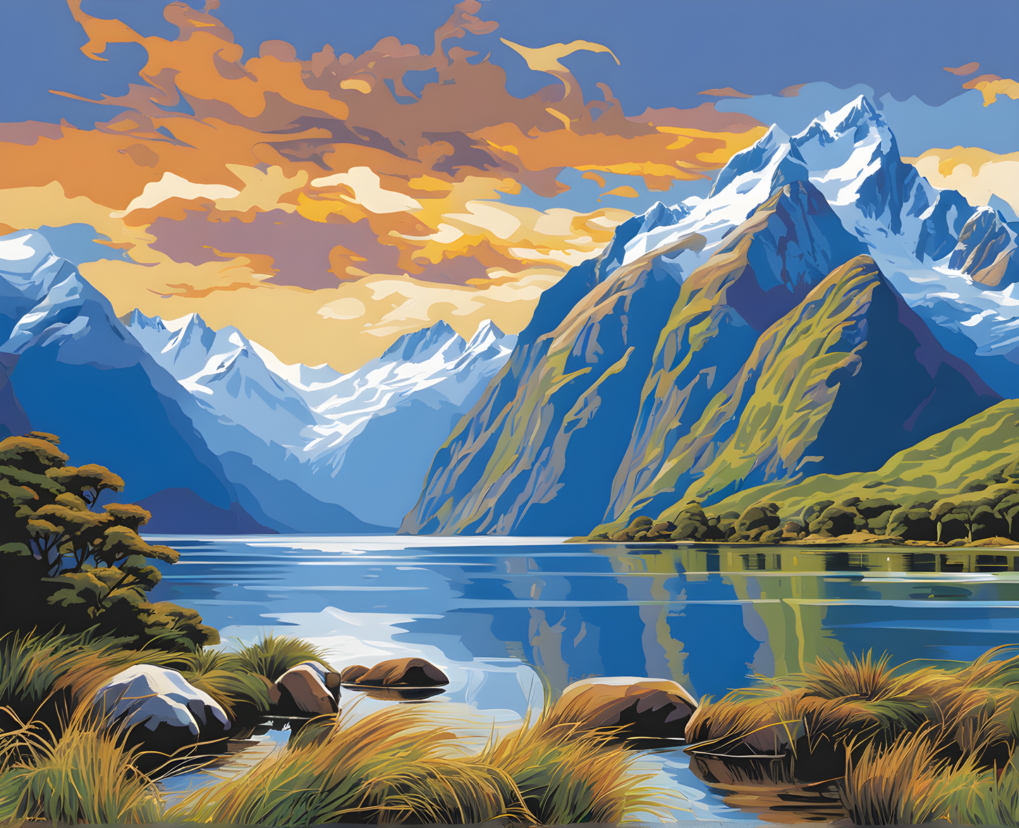 Amazing Places OD (61) - Fiordland National Park, New Zealand - Van-Go Paint-By-Number Kit