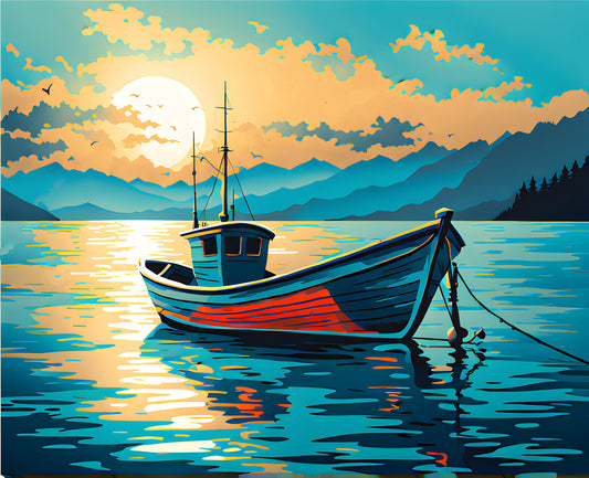 Street Art Collection OD (16) -  Fishing Boat - Van-Go Paint-By-Number Kit