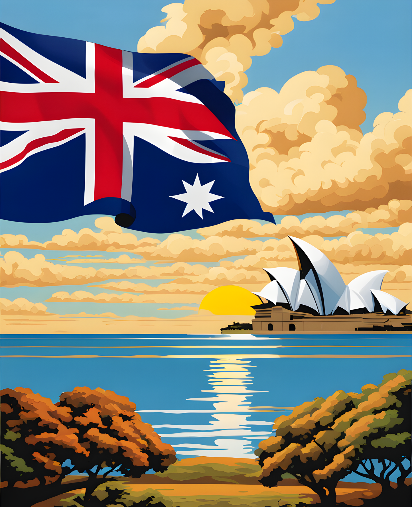 Australia Collection PD (122) - Flag of Australia - Van-Go Paint-By-Number