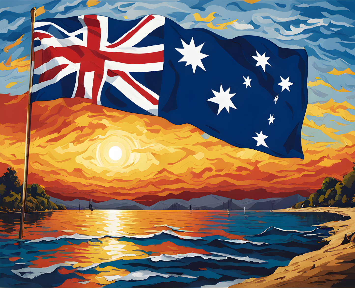 Australia Collection PD (120) - Flag of Australia - Van-Go Paint-By-Number