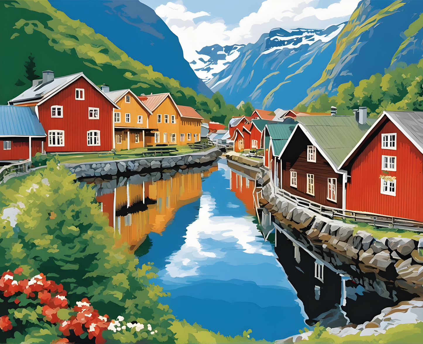 Amazing Places OD (63) - Flåm, Norway - Van-Go Paint-By-Number Kit