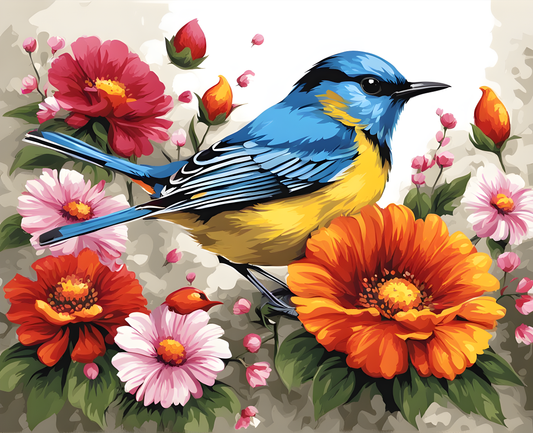 Floral Songbird (2) - Van-Go Paint-By-Number Kit
