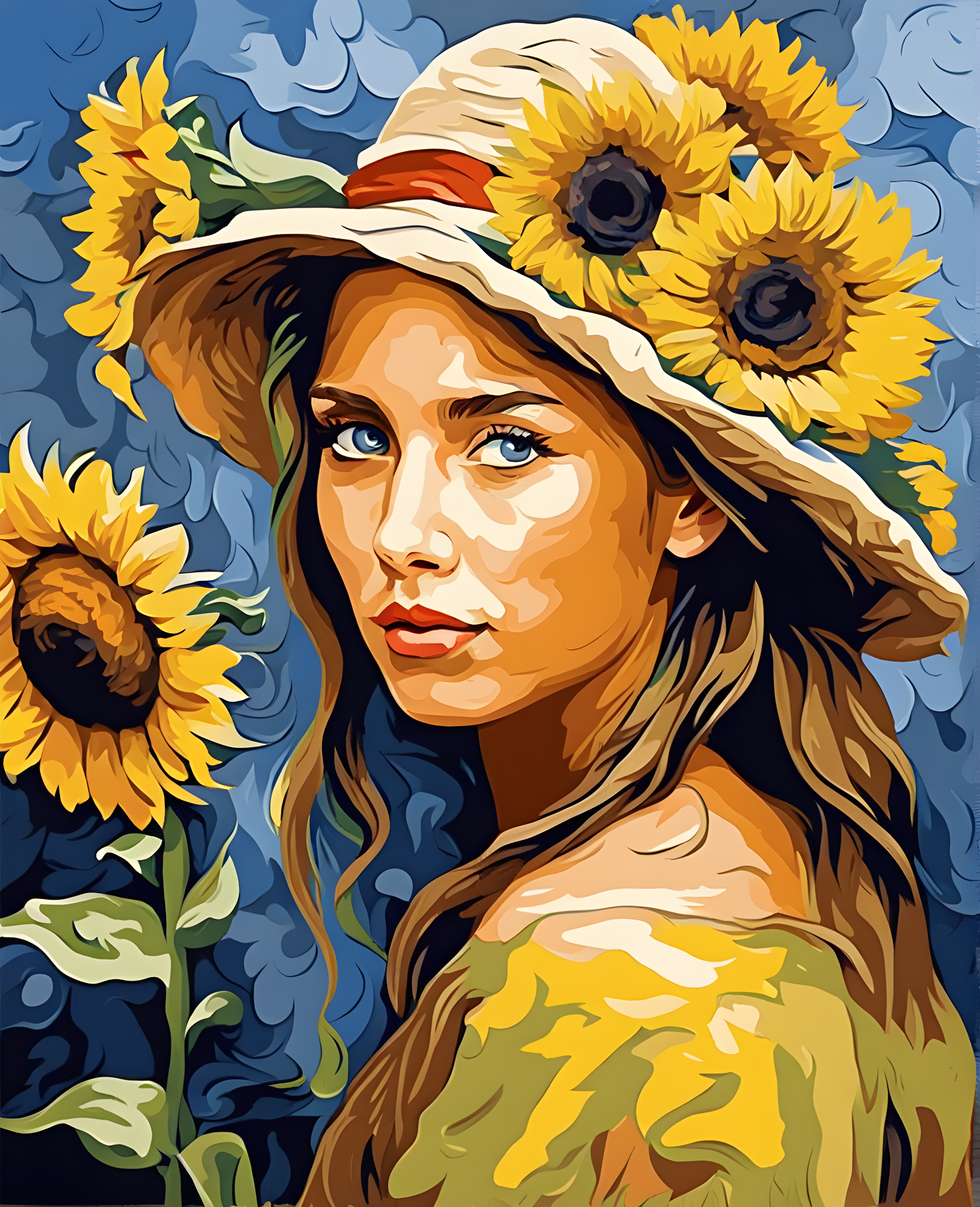 Flowers Girl PD - Van-Go Paint-By-Number Kit