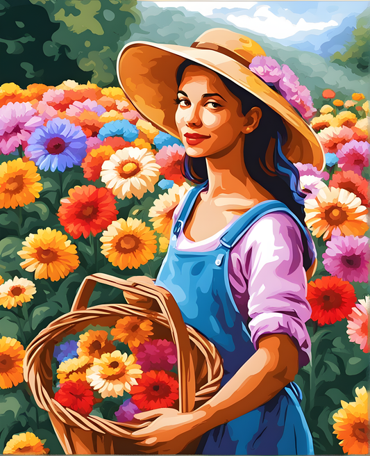 Flowers Picker (2) - Van-Go Paint-By-Number Kit
