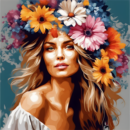 Flowery woman Collection (6) - Van-Go Paint-By-Number Kit