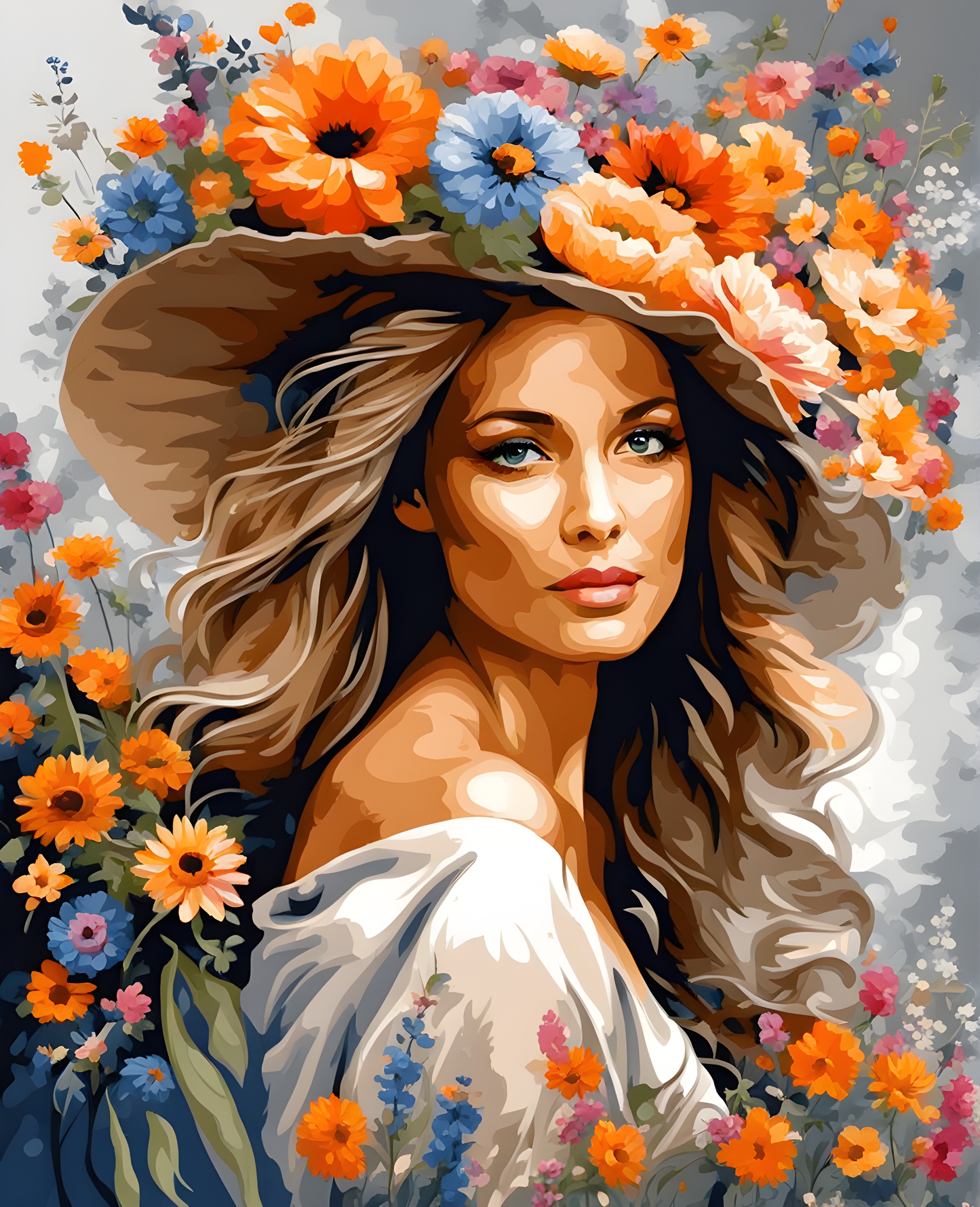 Flowery woman Collection PD (19) - Van-Go Paint-By-Number Kit