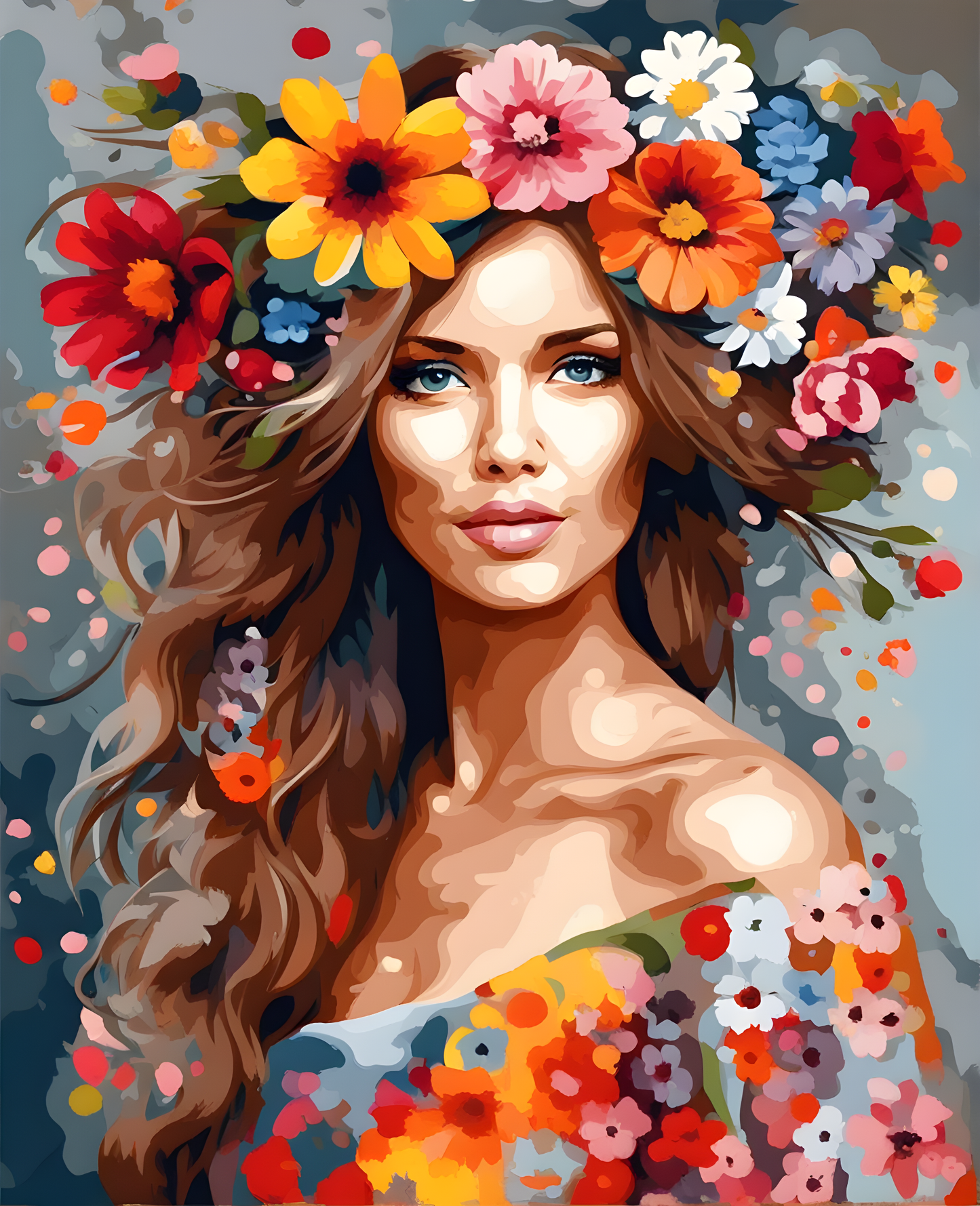 Flowery woman Collection (4) - Van-Go Paint-By-Number Kit