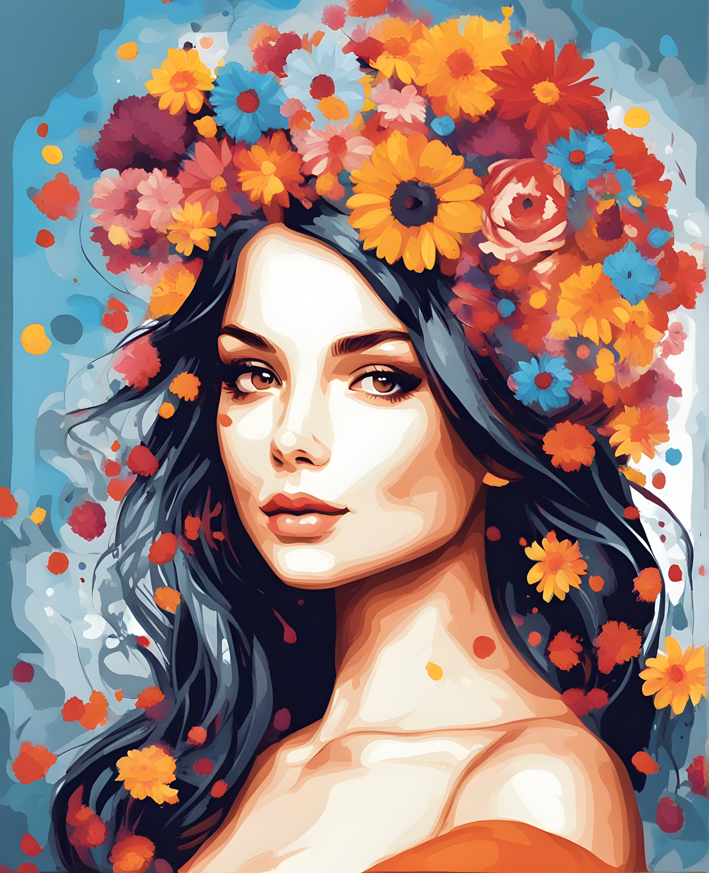Flowery woman Collection PD (14) - Van-Go Paint-By-Number Kit