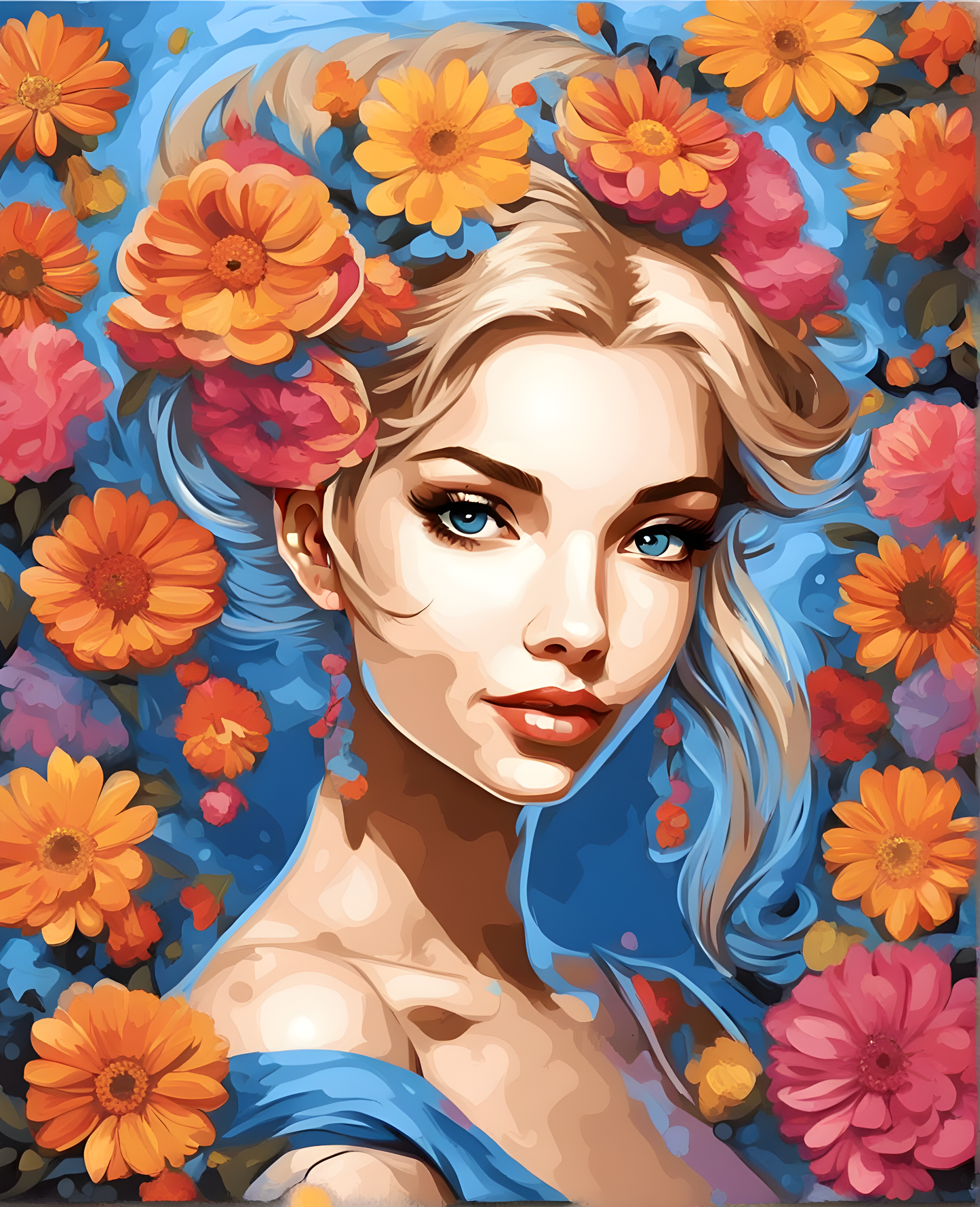 Flowery woman Collection PD (9) - Van-Go Paint-By-Number Kit