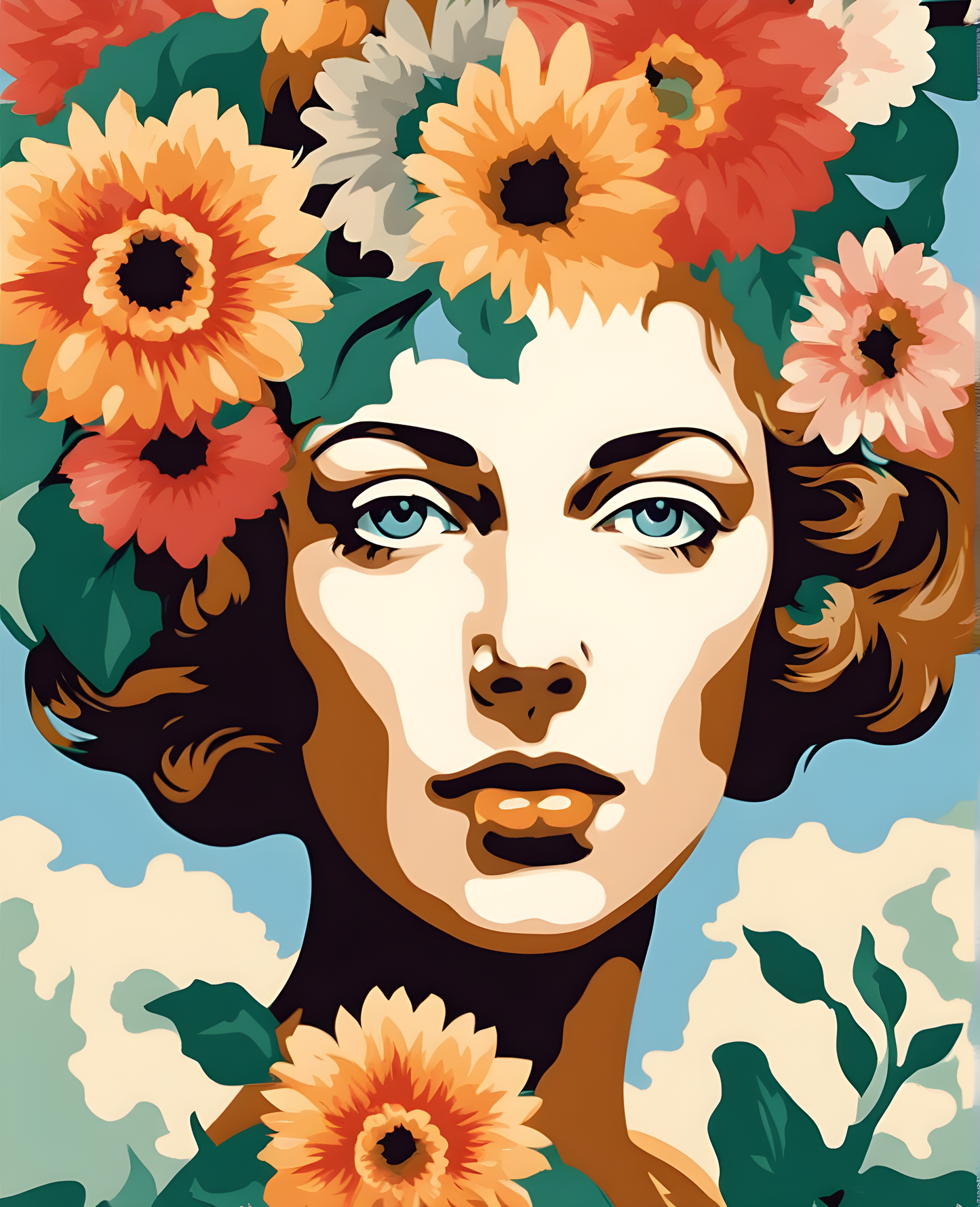 Flowery woman Collection PD (13) - Van-Go Paint-By-Number Kit
