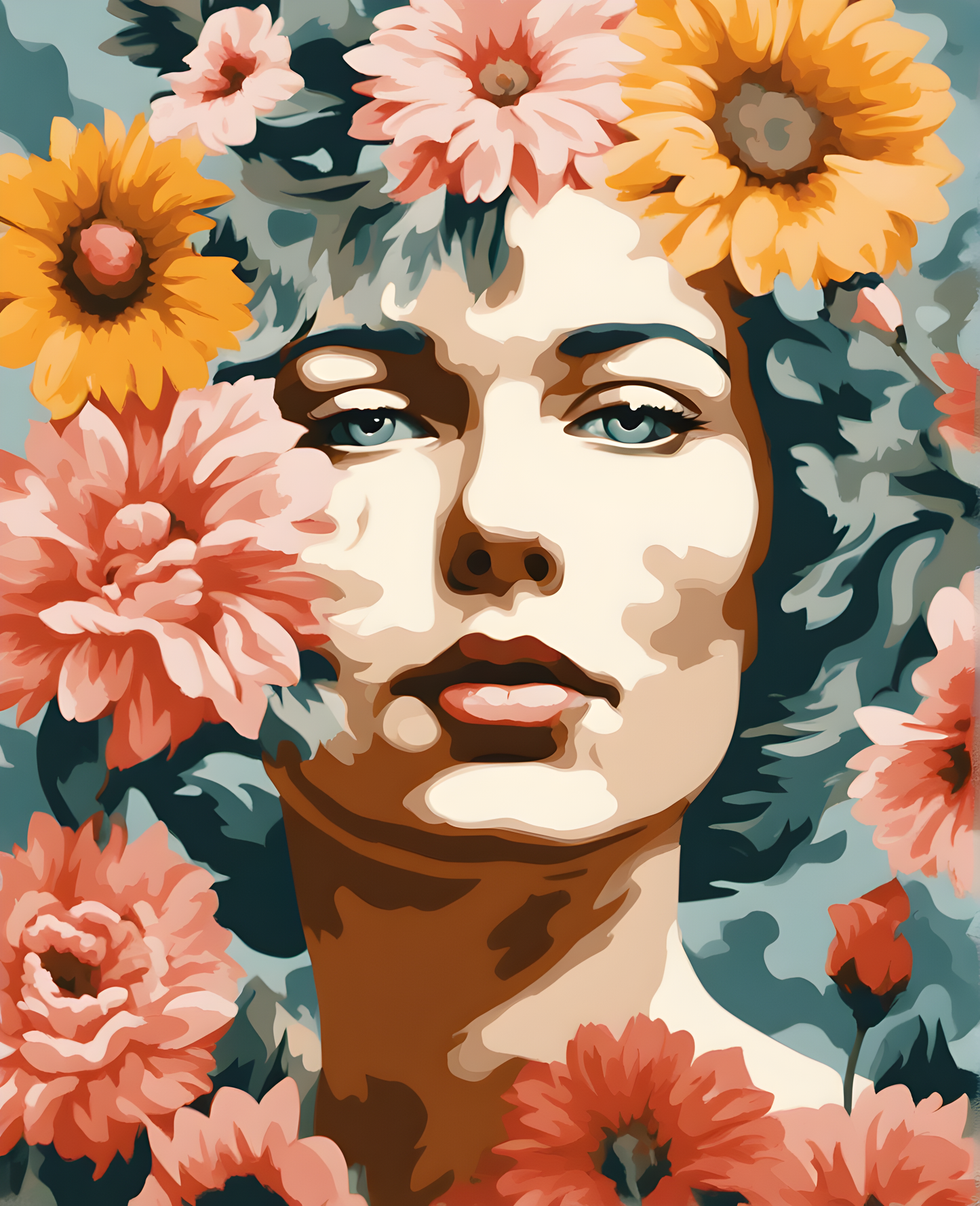 Flowery woman Collection PD (8) - Van-Go Paint-By-Number Kit