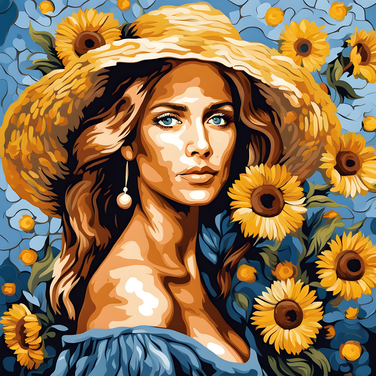 Flowery woman Collection PD (11) - Van-Go Paint-By-Number Kit